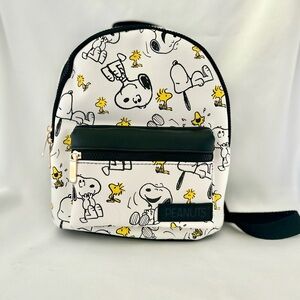 Peanuts Mini Backpack - Snoopy & Woodstock White and Black-Bioworld NWT